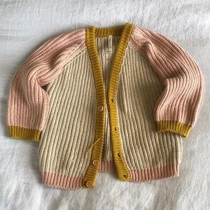 Walk Wawa cardigan with rainbow detail on back